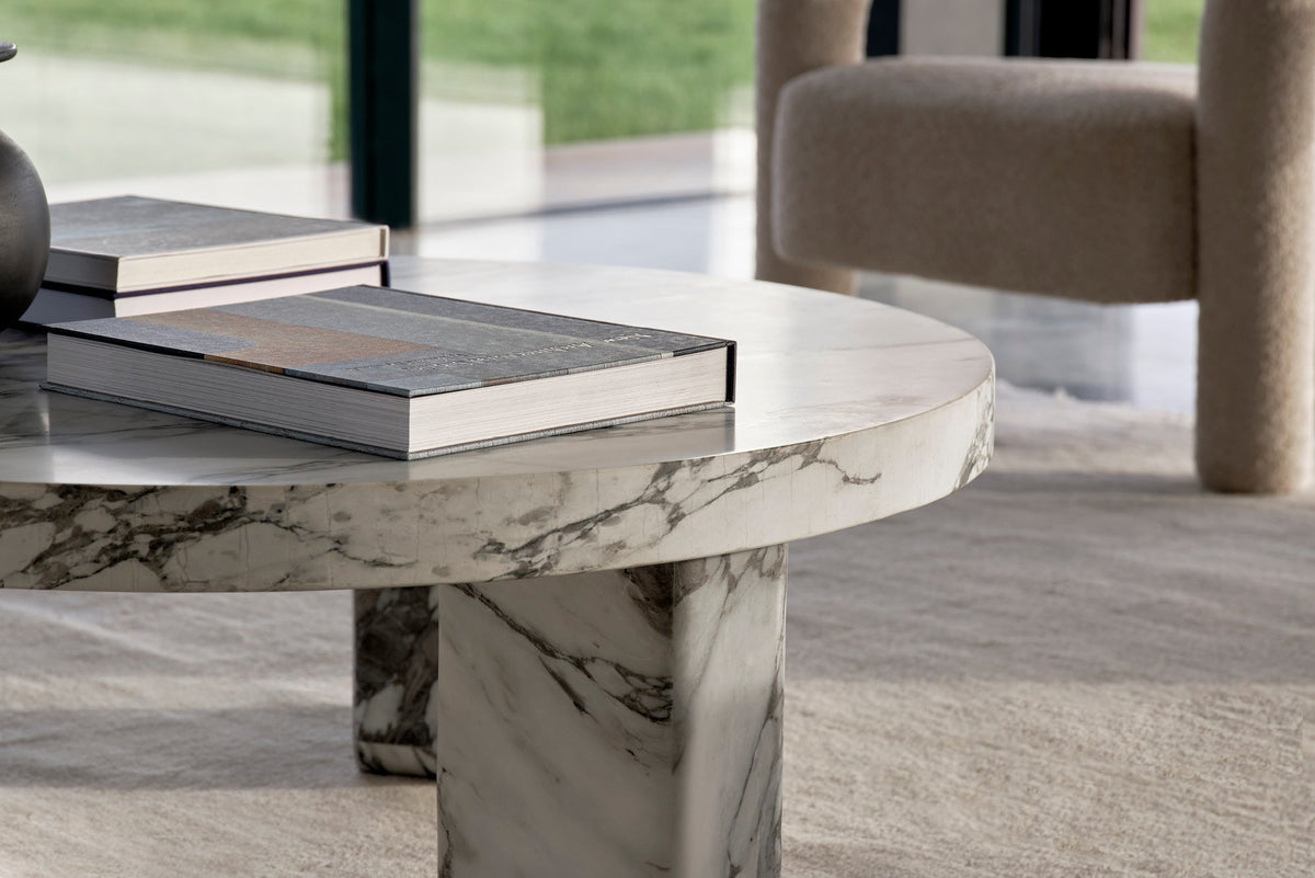 Table Basse Arii — Marbre Arabescato, détail