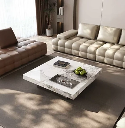 Acyl table basse carrée en pierre frittée