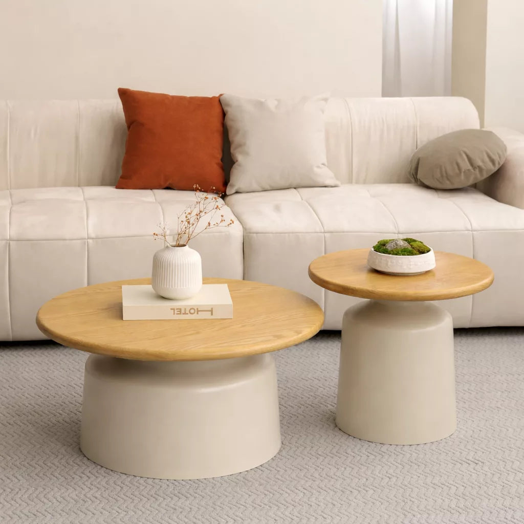 Charnitte set de 2 tables basses métal et bois