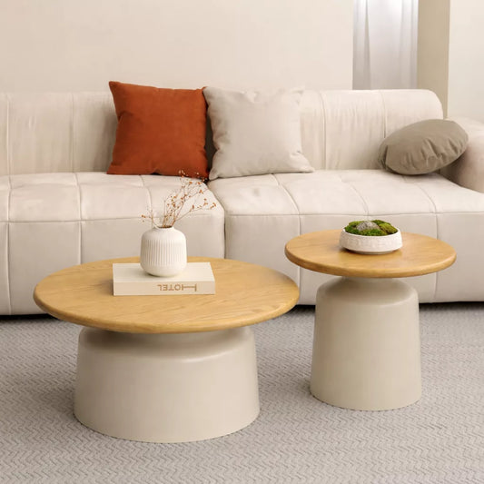 Charnitte set de 2 tables basses métal et bois