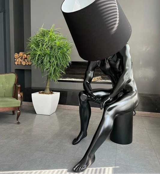 Sculpture Homme Assis L'Homme Lumière