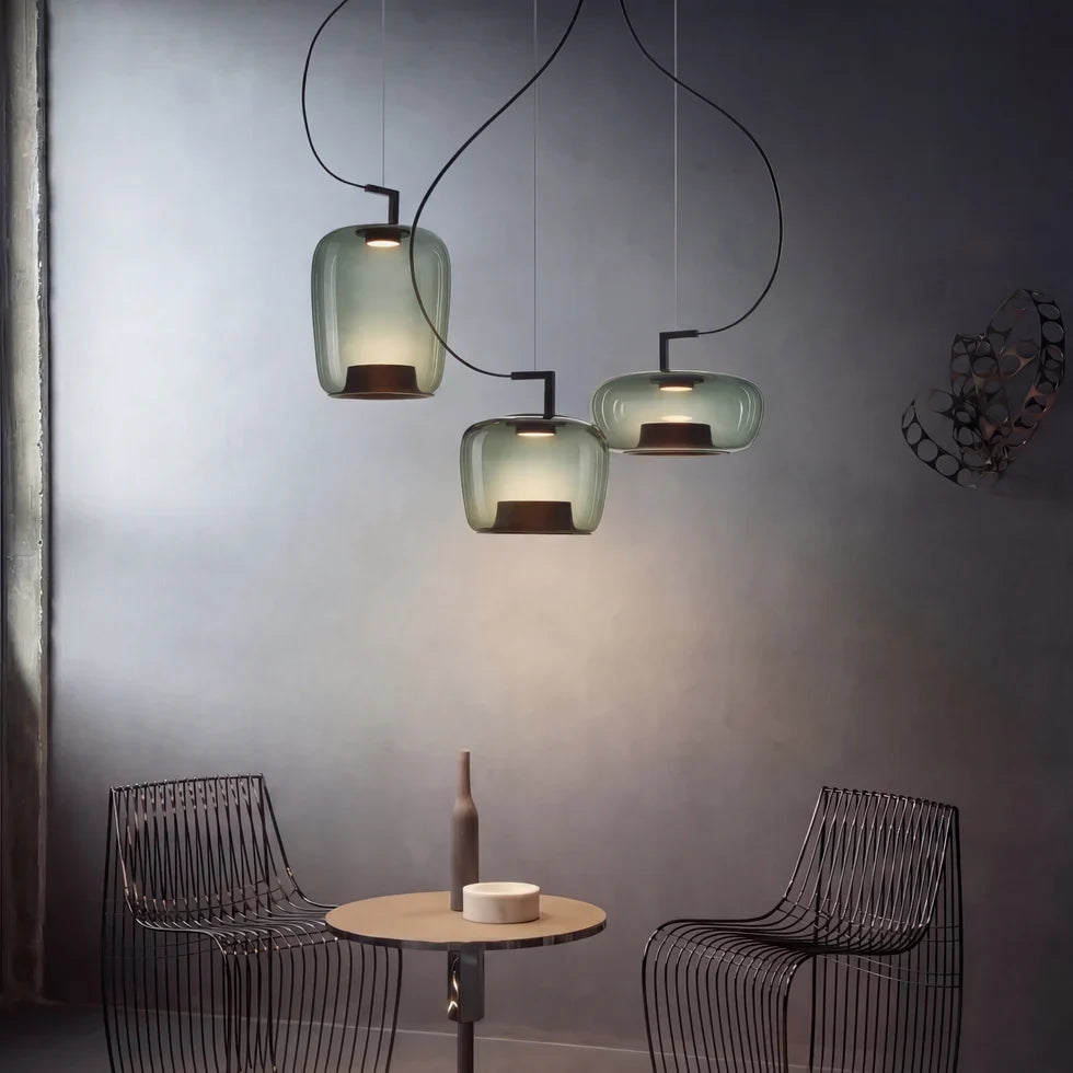 Lustre nordique en verre LED