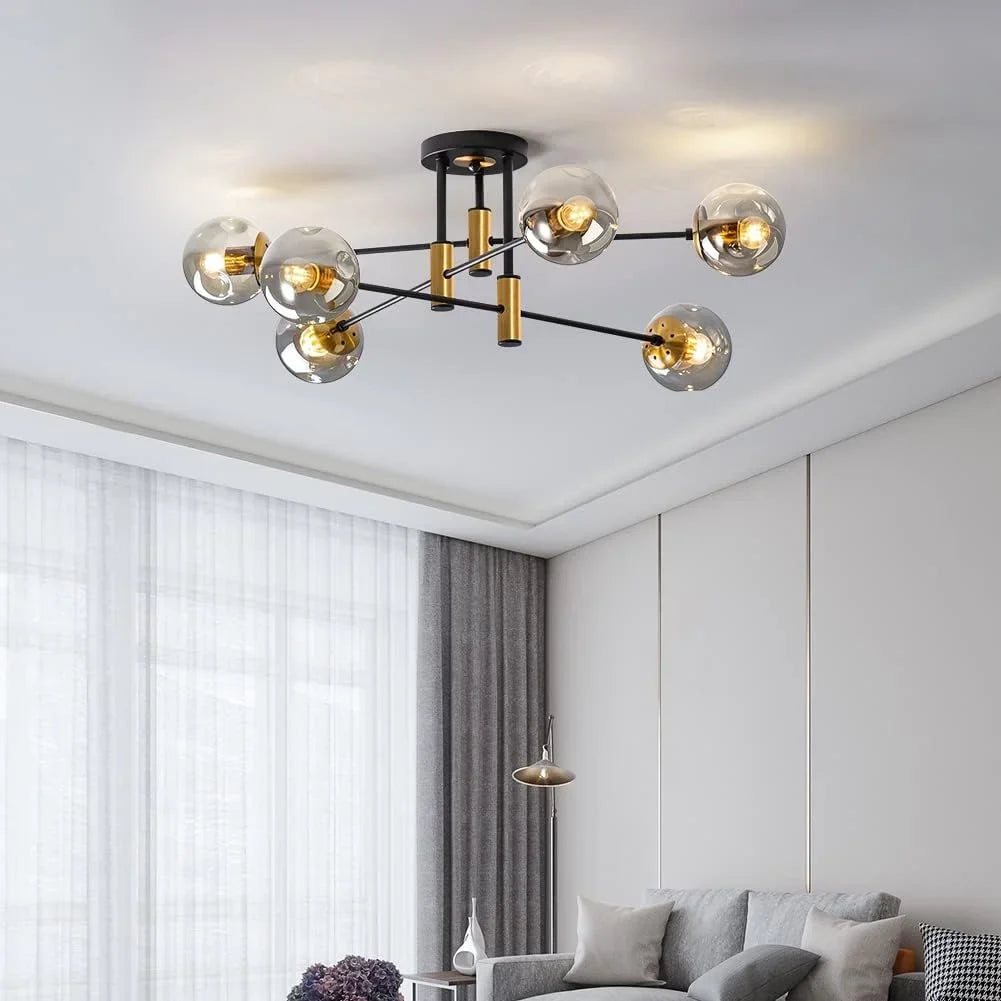 Lustre plafonnier Spoof 6 fumé