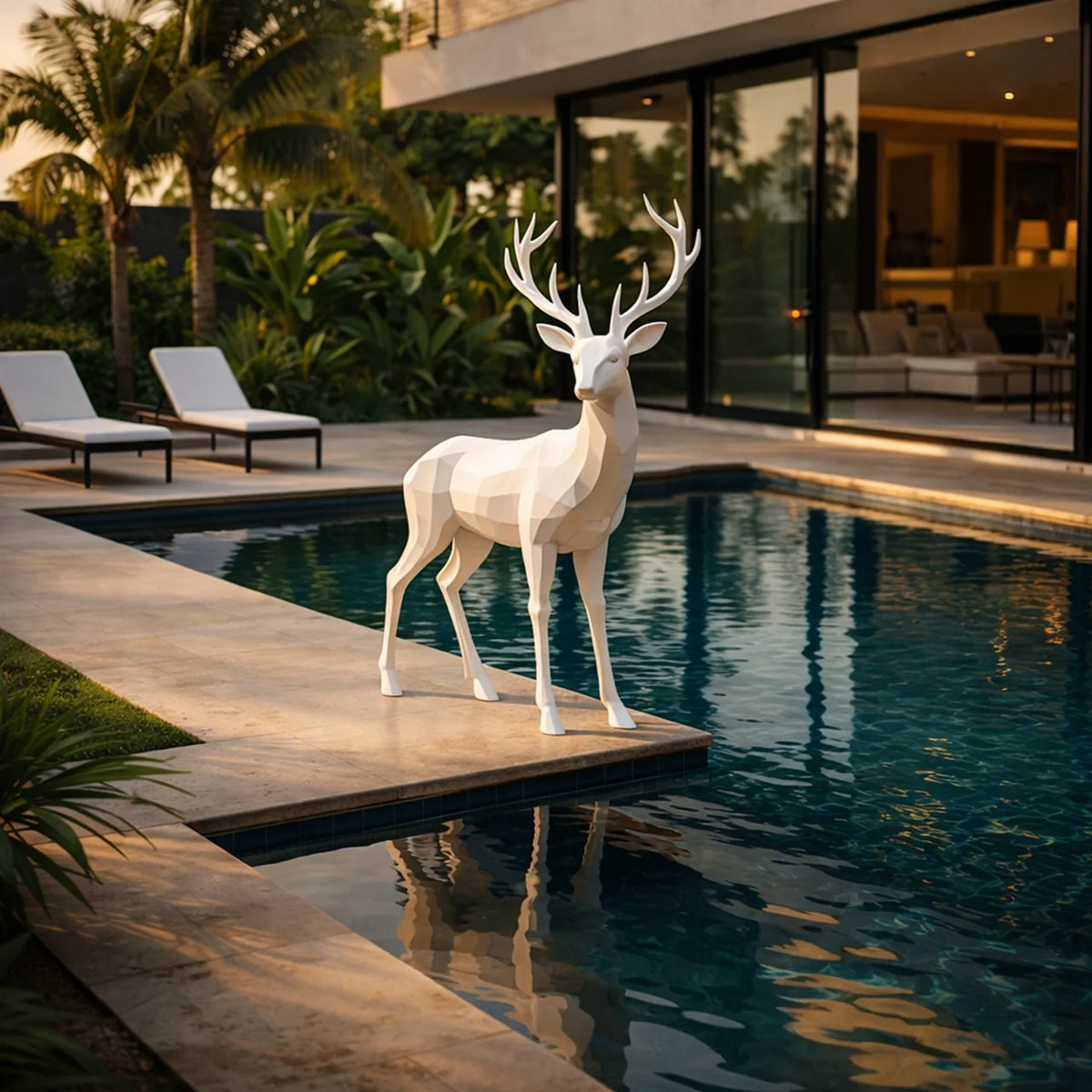 Sculpture Cerfs Design, détail bois