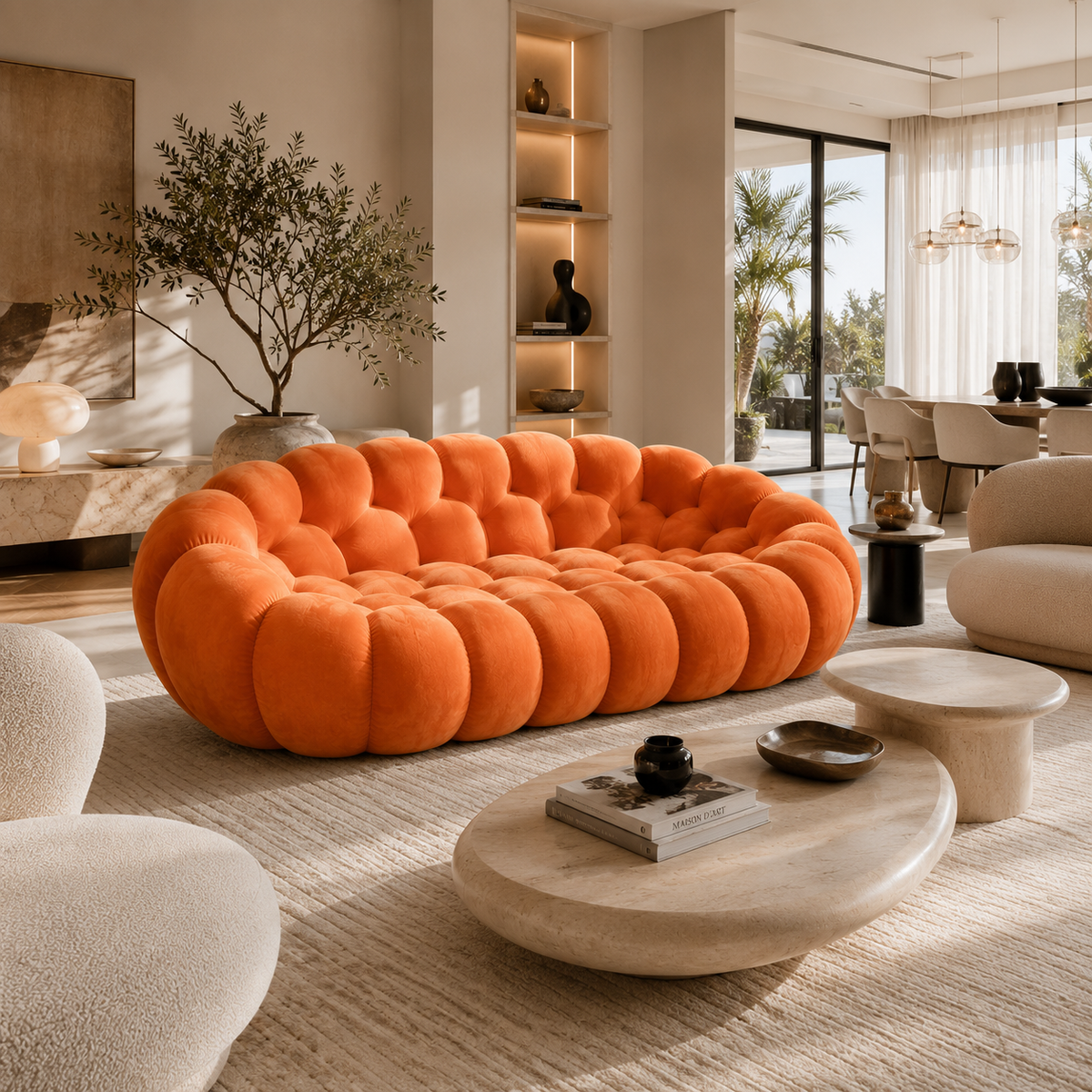 Canapé Bulle, design sculptural