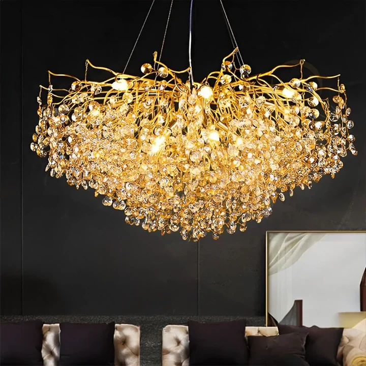 Lustre Champagne, verre et cristal