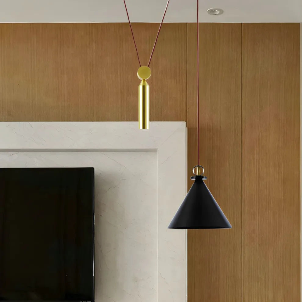 Suspension à poulie contemporaine en situation