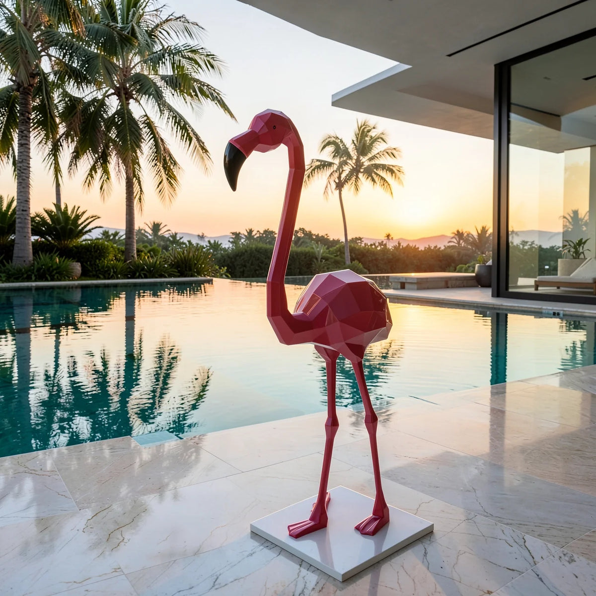 Sculpture Flamant rose