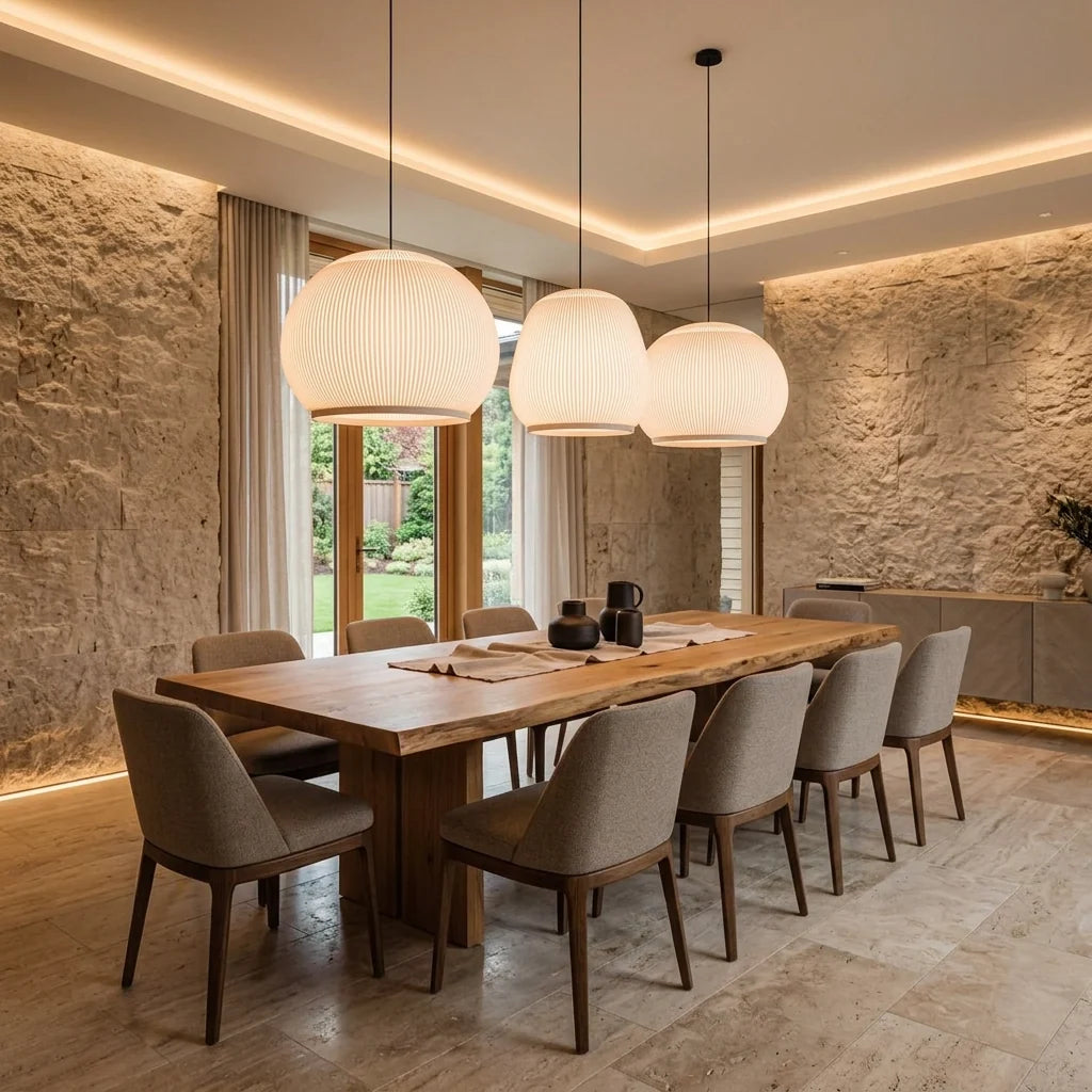 Suspension design organique, silhouette arrondie