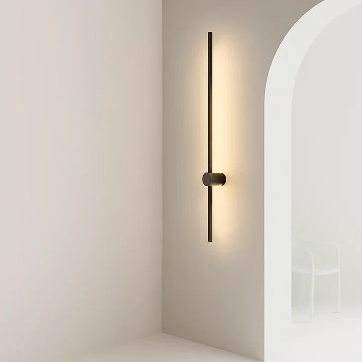 Applique murale LED linéaire noire en situation