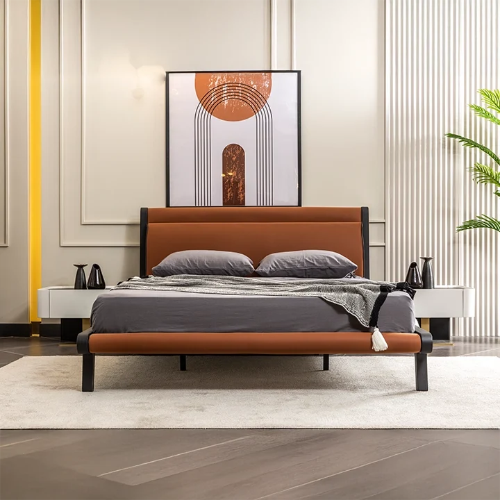 Chambre à coucher Aqua, accents cuivrés