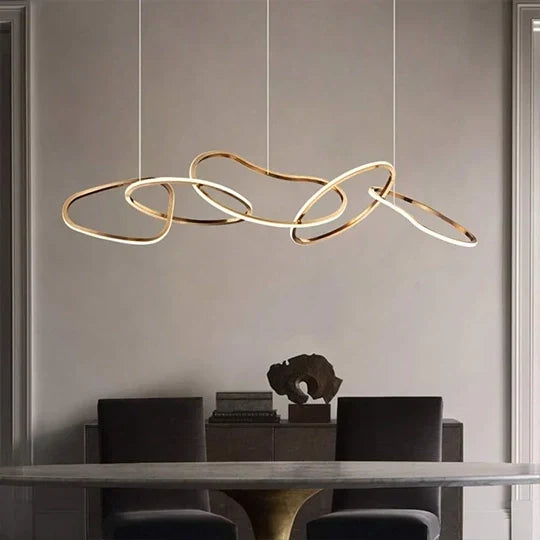 Lustre Longiligne, cercles suspendus