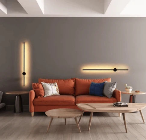 Applique murale LED linéaire noire, détail