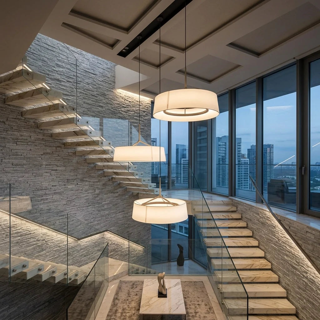 Suspension design DAMA, abat-jour tambour