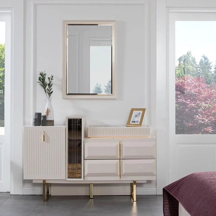 Chambre à coucher Piano, tête de lit matelassée
