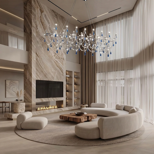 Lustre Cristal Cascade Saphir