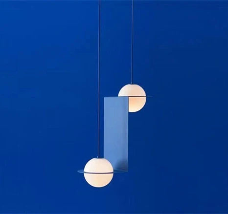 Suspension Laurent 05 bleu, abat-jour