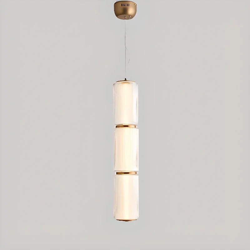 Suspension d'îlot géométrique, détail verre
