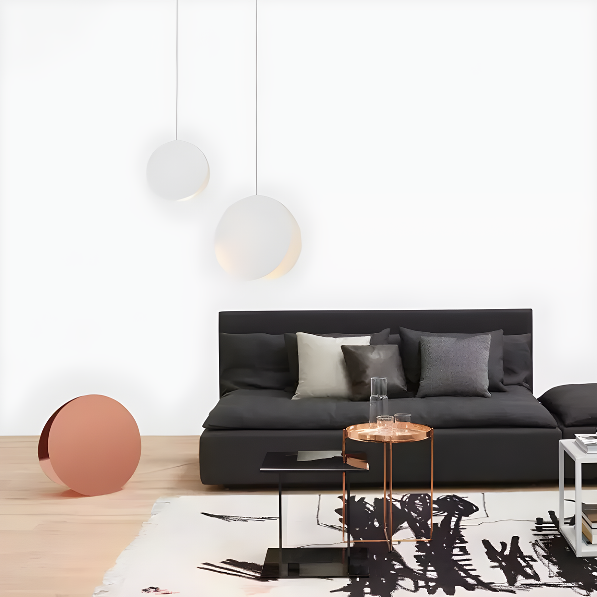 Suspension circulaire Crimson, lumière chaude