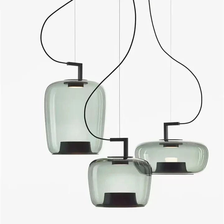 Lustre nordique en verre LED, structure