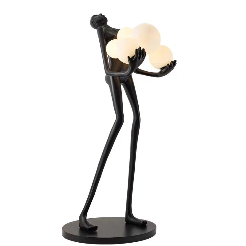 Sculpture Homme aux six sphères, finition