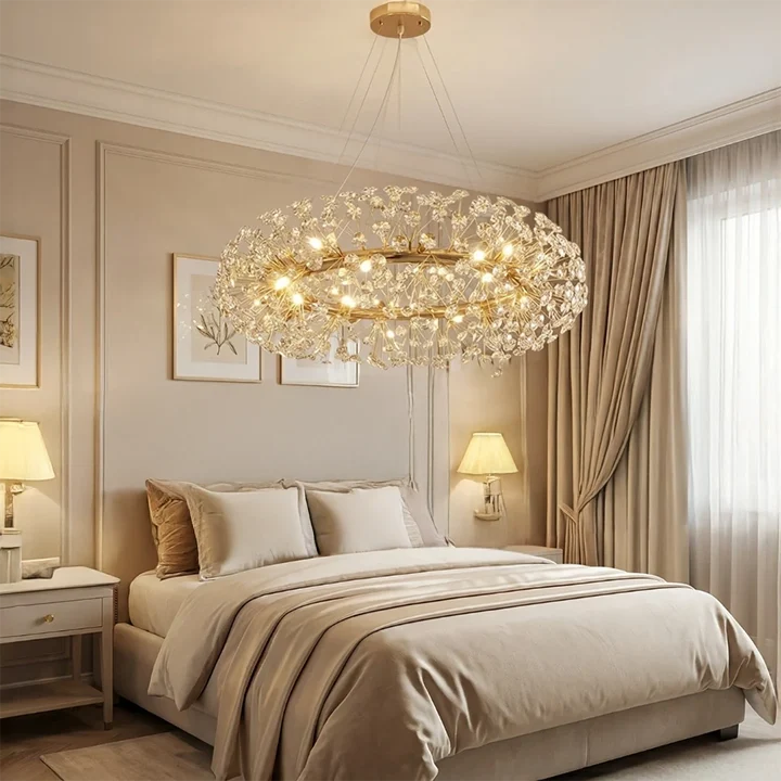 Lustre Safran à cristaux, vue d'ensemble
