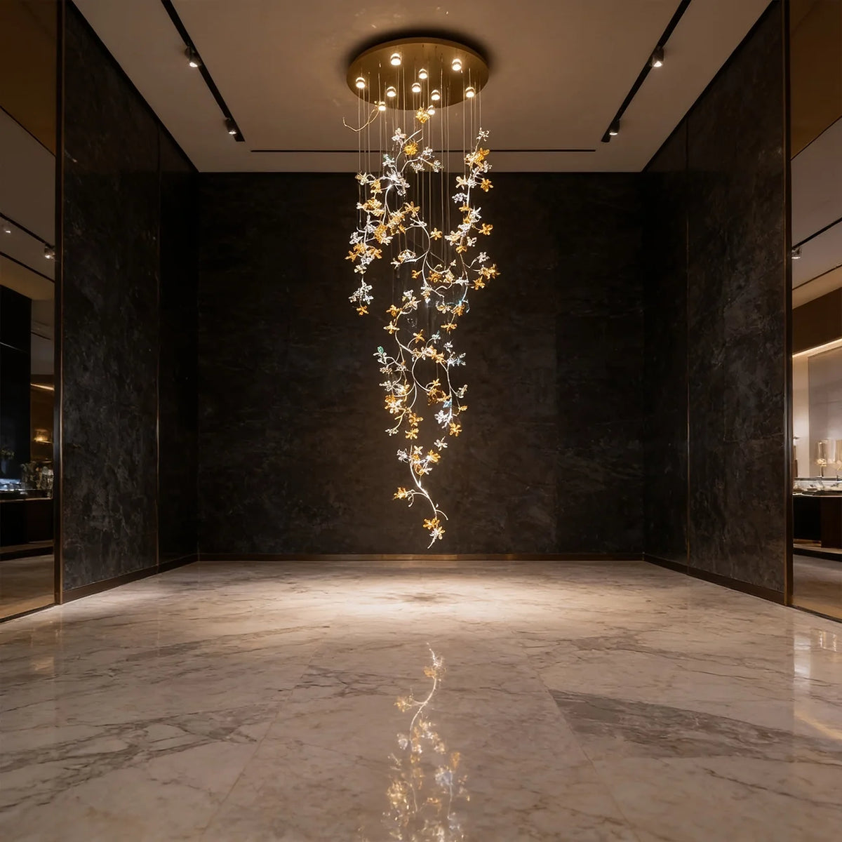 Lustre Cascade Fleur de Lumière, vue d'ensemble