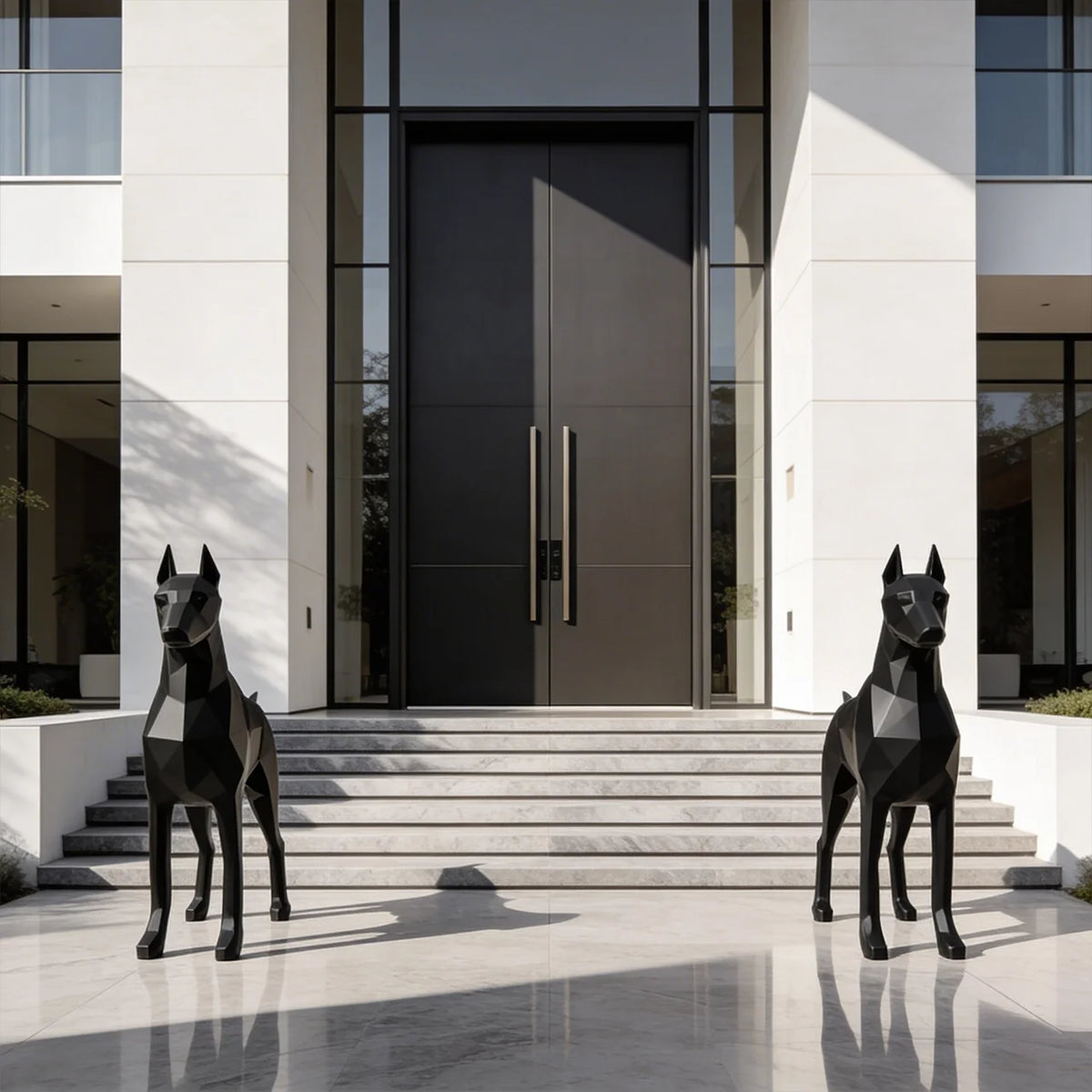 Sculpture Doberman debout