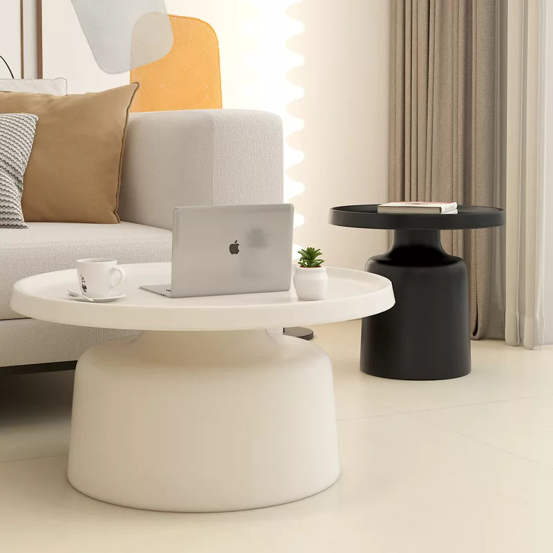 Alexis set de 2 tables basses, noir et blanc