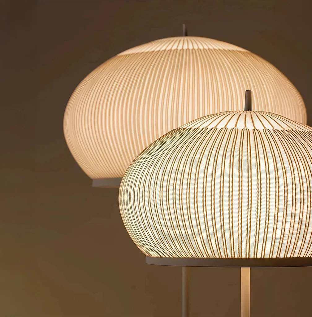 Lampadaire design organique, détail