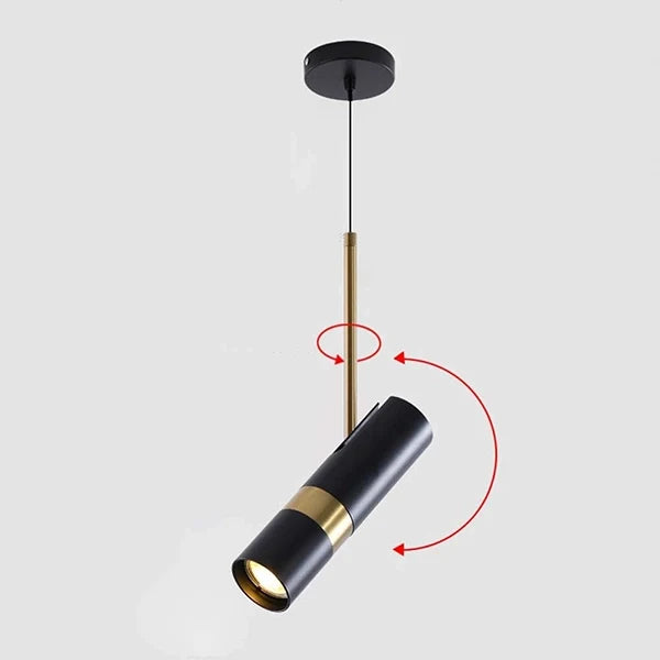 Suspension LED tube cylindrique, vue d'ensemble
