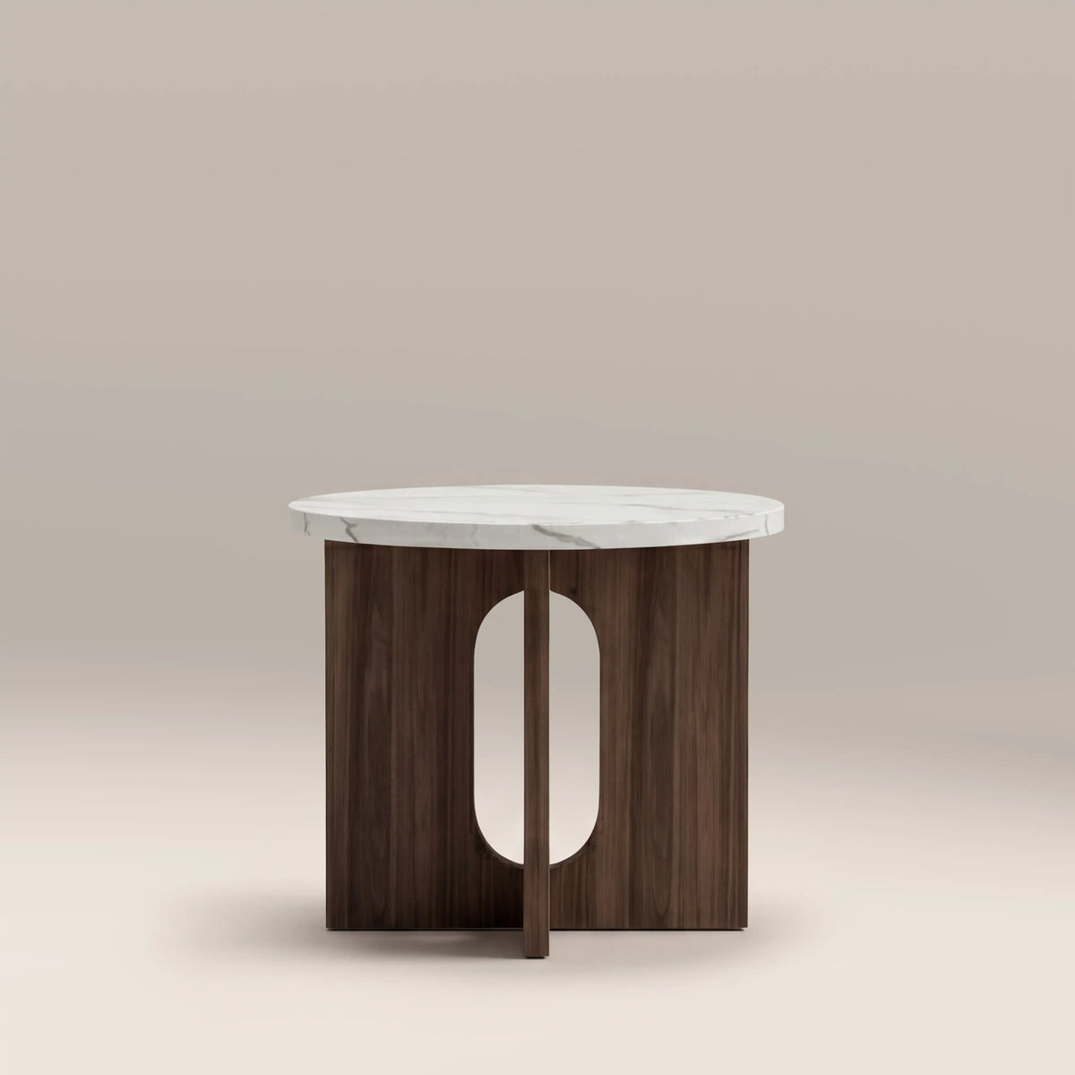 Table d'Appoint Moreton — Marbre & Noyer en situation