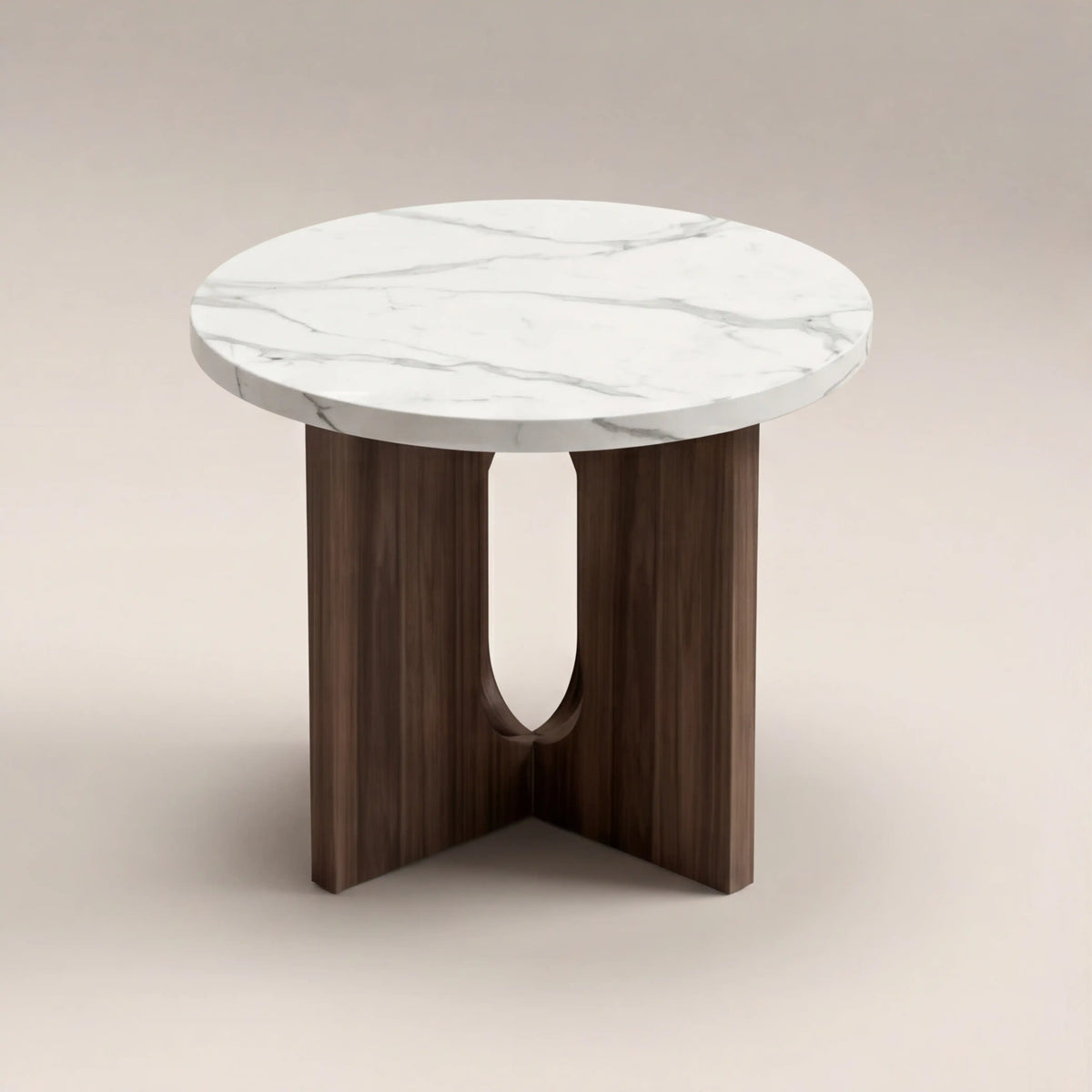 Table d'Appoint Moreton — Marbre & Noyer, détail
