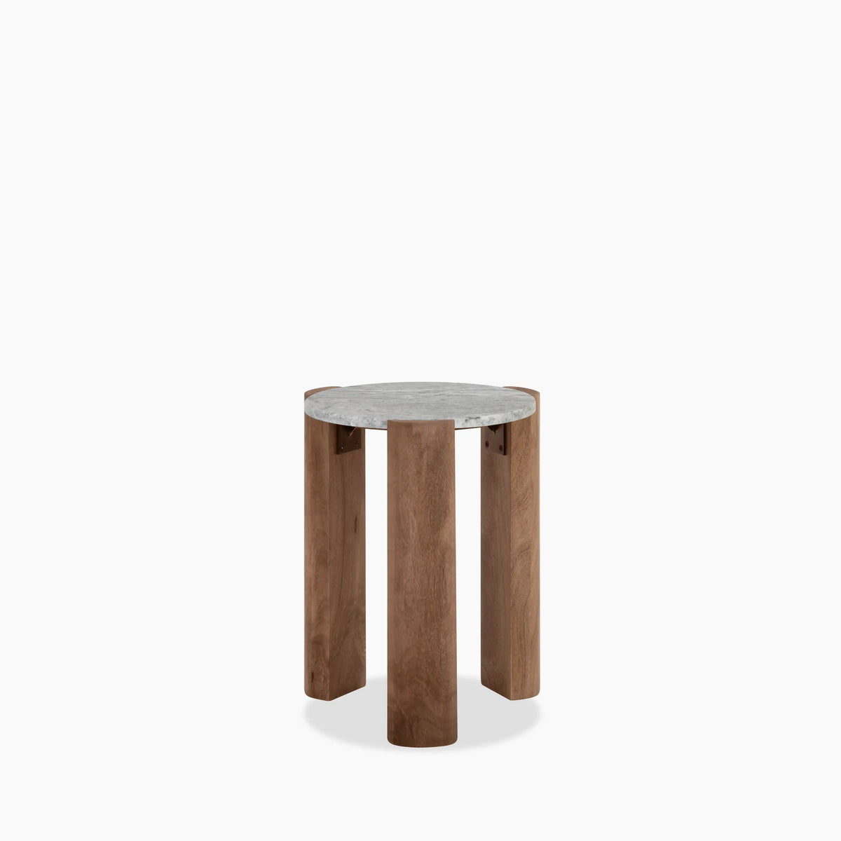 Table d'Appoint Jorane — Marbre Gris & Noyer, détail