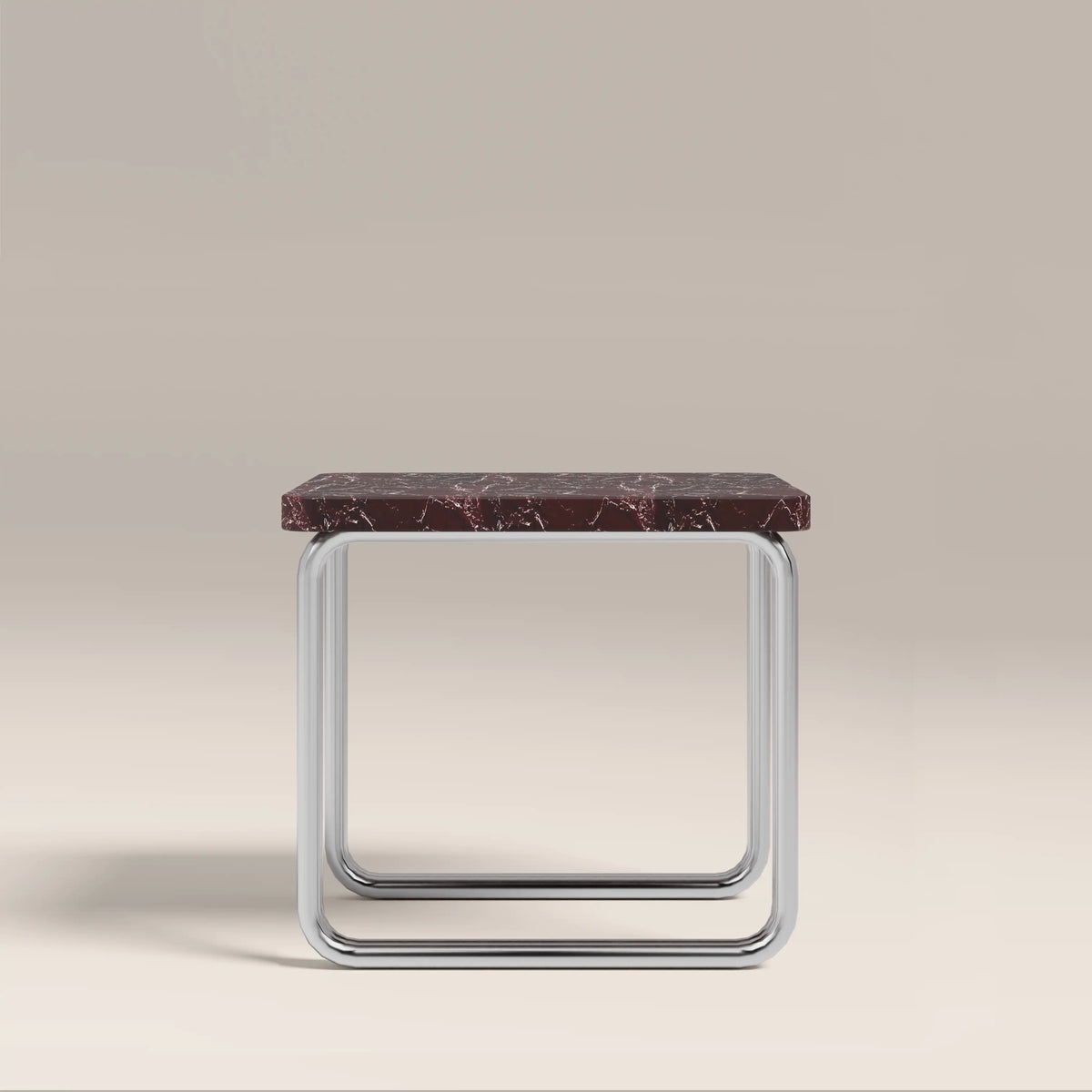 Table d'Appoint Gio — Marbre Rosso Levanto, détail