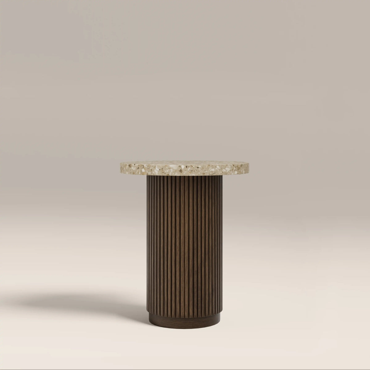 Table d'Appoint Pedersen — Marbre Cappuccino & Noyer