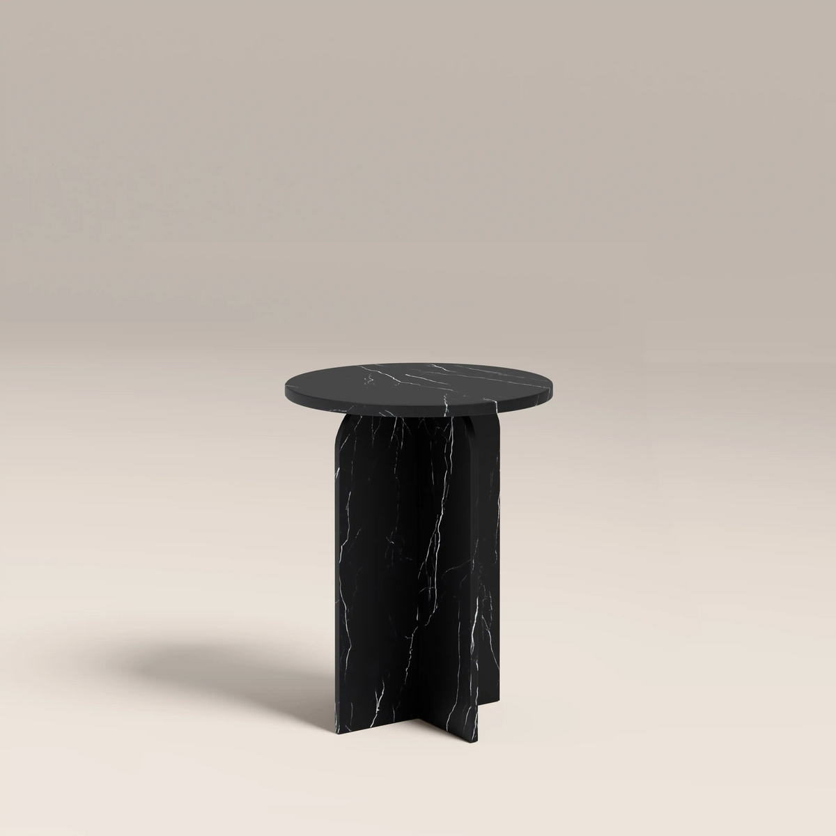 Table d'Appoint Eli — Marbre Noir en situation