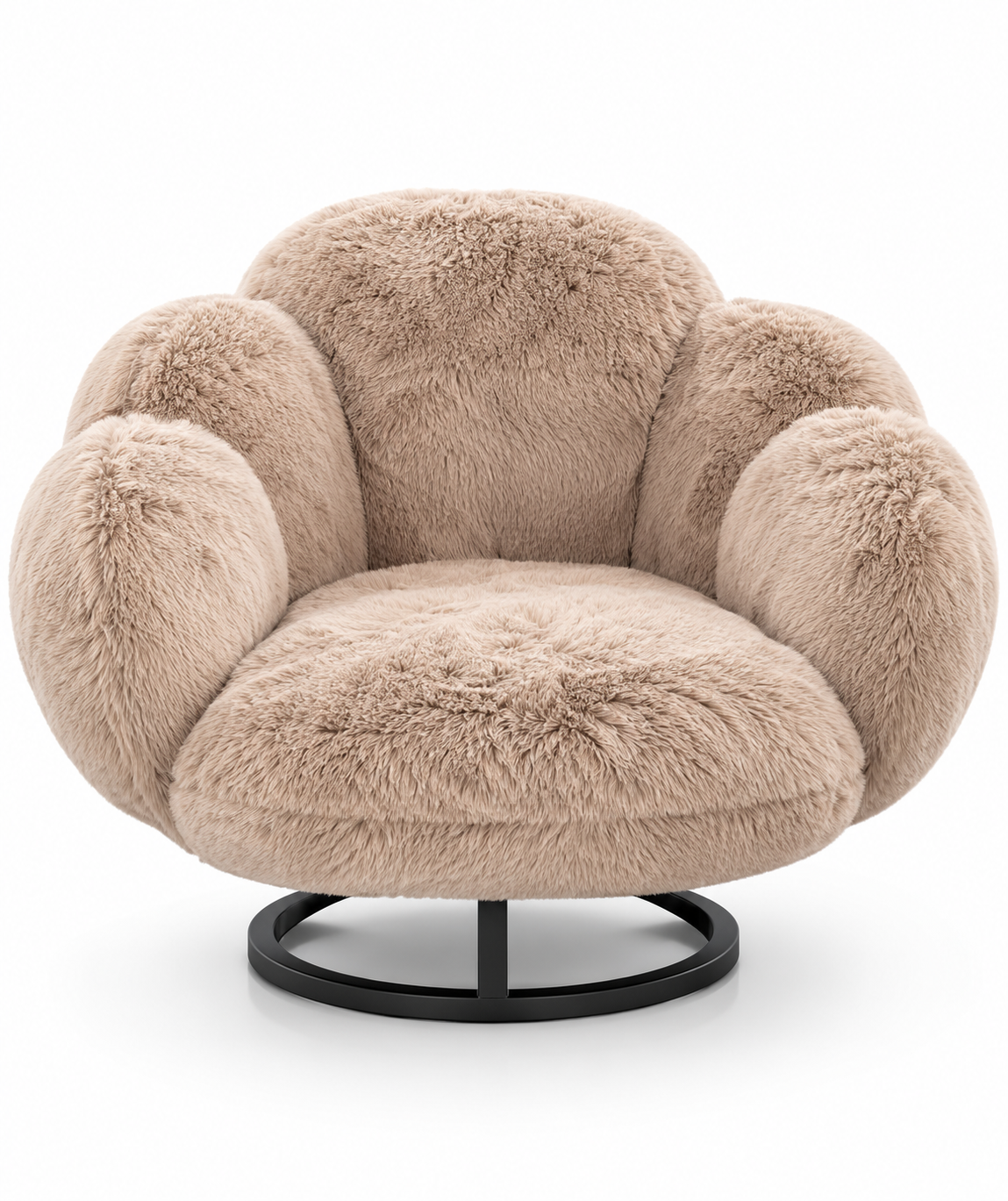 Fauteuil lounge Poppy en fausse fourrure