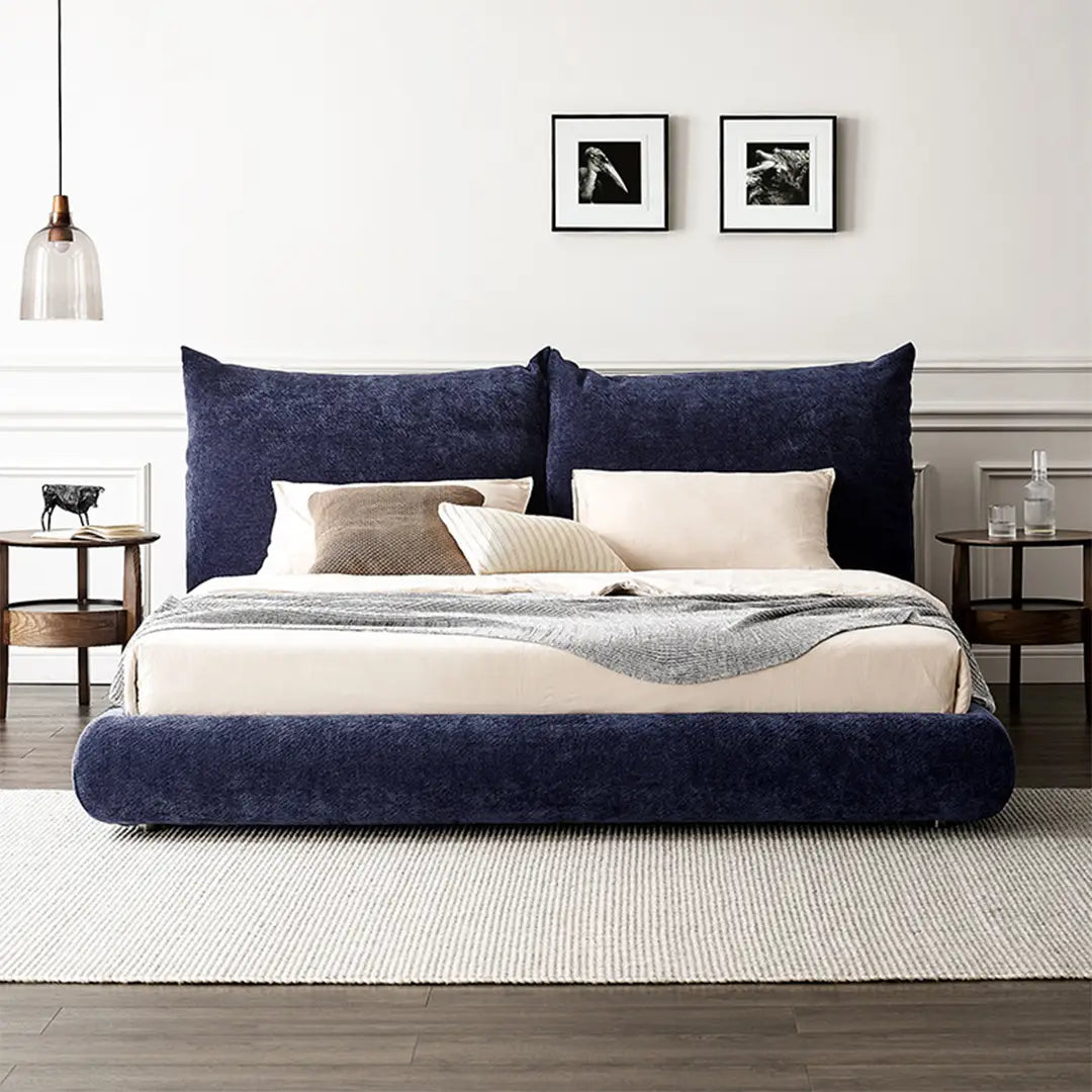 Lit Nova Bouclé, tête de lit rembourrée
