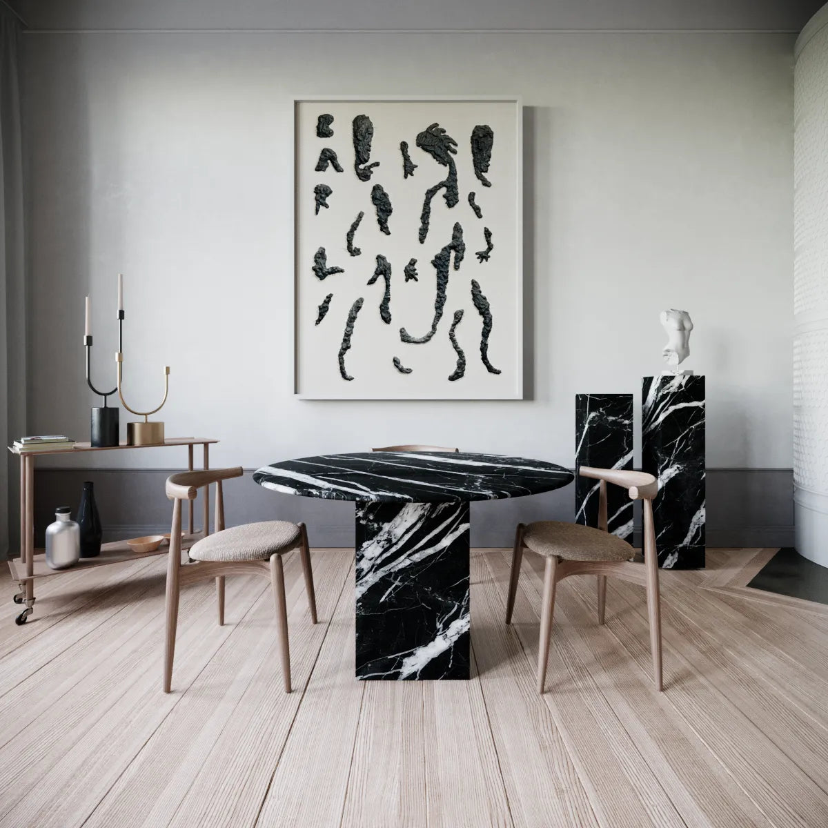 Table Ronde Zola — Marbre Noir en situation