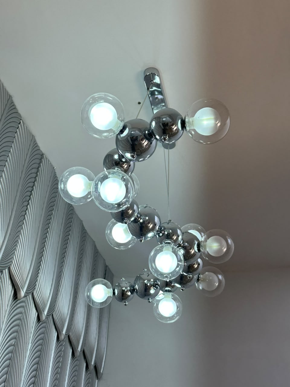 Suspension Nova Orbit Chrome, sphères en verre