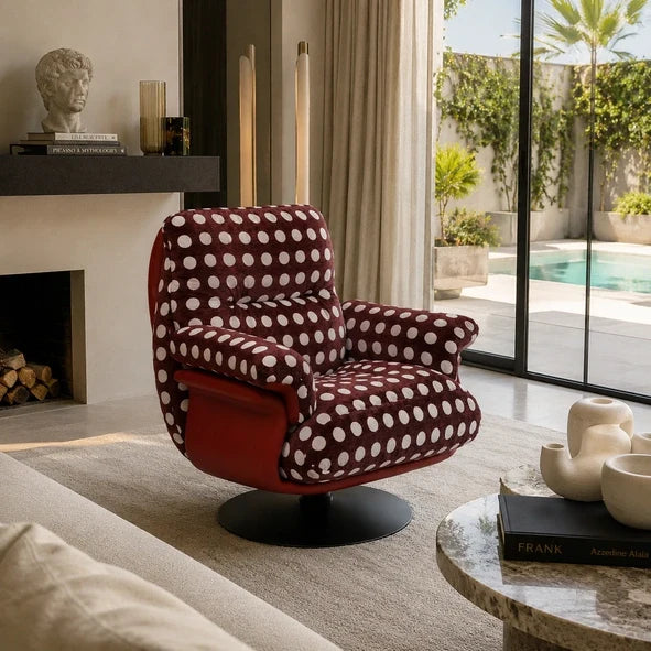 Fauteuil POIS, détail motif à pois