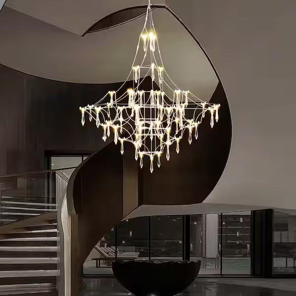Lustre Estrella Cristal LED, cascade de cristaux