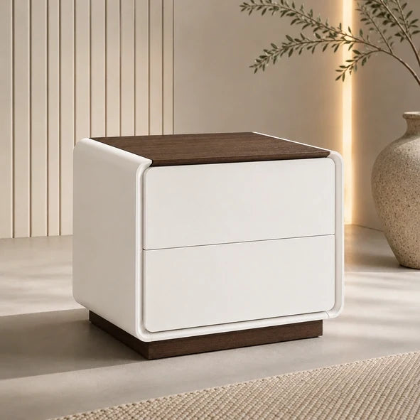 Table de nuit NOVA blanc ivoire mat