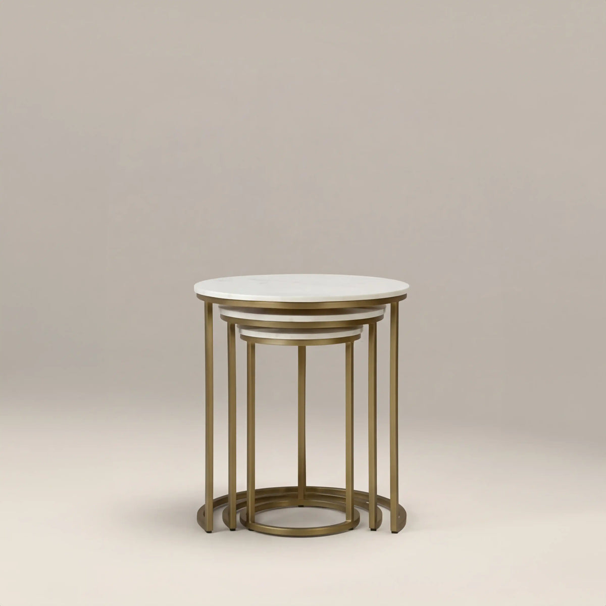 Table d'Appoint Madison — Trio Marbre Blanc & Laiton